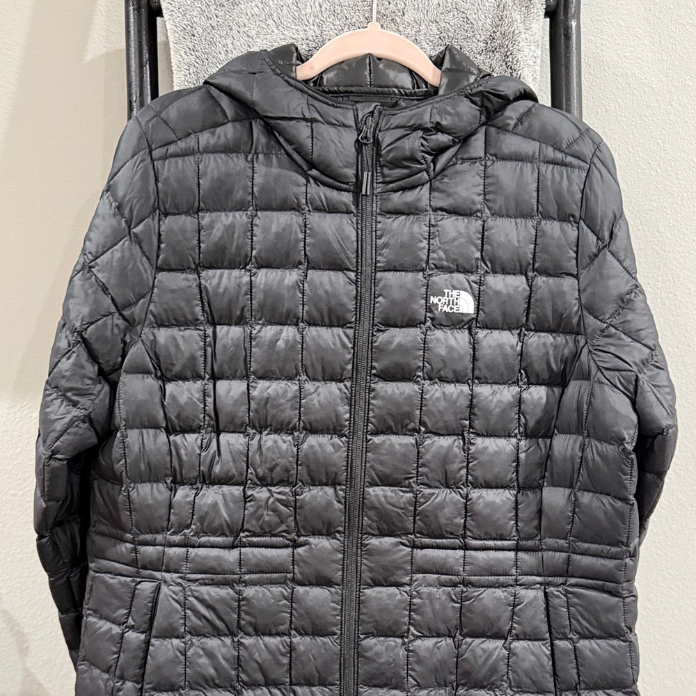 The North Face Charcoal Quilted Hooded Jacket